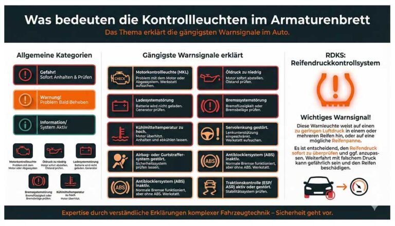 Was bedeuten die Kontrollleuchten im Armaturenbrett