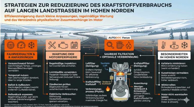 Kraftstoff sparen auf Landstraßen im hohen Norden